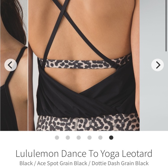 Lululemon Dance To Yoga Leotard in Black/Ace Spot Grain Black/Dottie Dash Grain - Picture 5 of 16